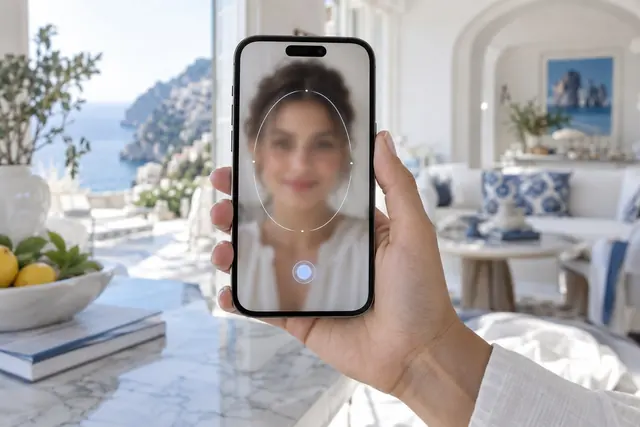 casino con spid: smartphone con la cornice per la scansione del volto