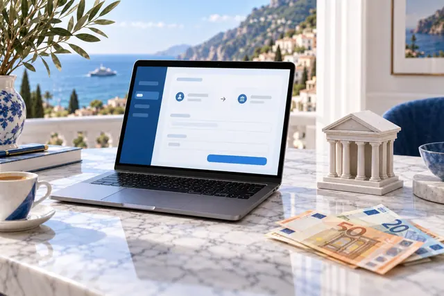 casino sofort: portatile con il modulo di un bonifico online e banconote in euro