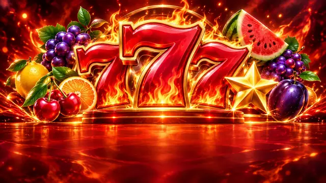 Sizzling Hot: sette rossi infuocati, ciliegie, limoni e angurie su sfondo scuro