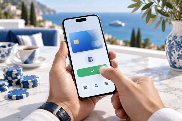 casino non aams apple pay: pollice che preme un pulsante verde di conferma sullo smartphone